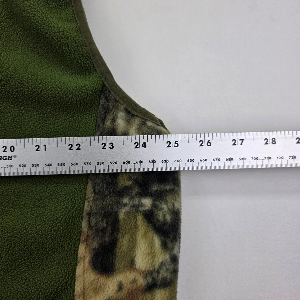 Browning Men's Fleece Vest Camo Accents Green Full Zip Casual Sportswear XL